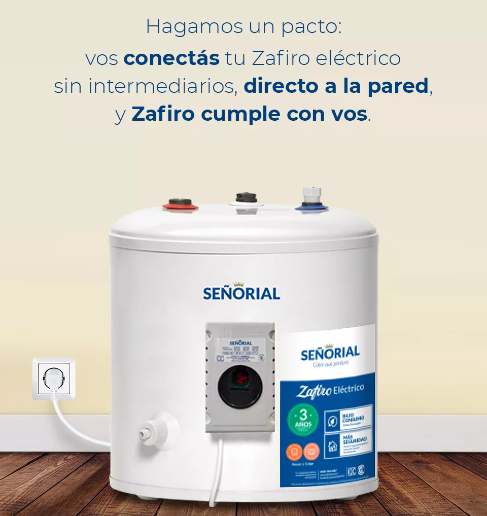 Termotanque Eléctrico TESZ-40 Señorial Zafiro 40 Litros Color Blanco - Imagen 2